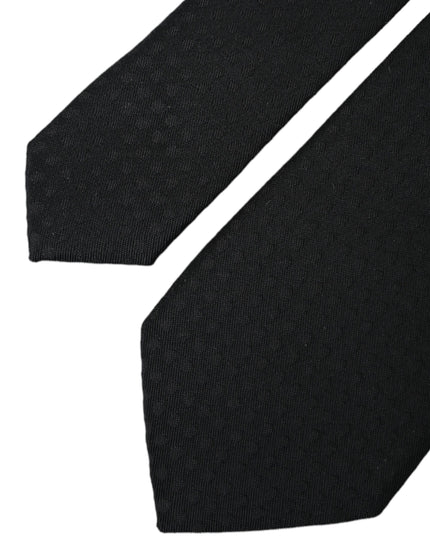 Dolce & Gabbana Black 100% Silk Adjustable Necktie Face Mask