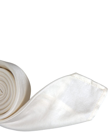 Dolce & Gabbana White Silk Blend Adjustable Tie Men