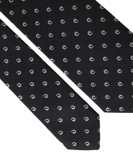 Dolce & Gabbana Black Logo Cotton Blend Adjustable Tie