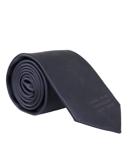 Dolce & Gabbana Blue Solid Silk Adjustable Tie Men