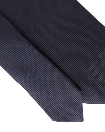 Dolce & Gabbana Blue Solid Silk Adjustable Tie Men
