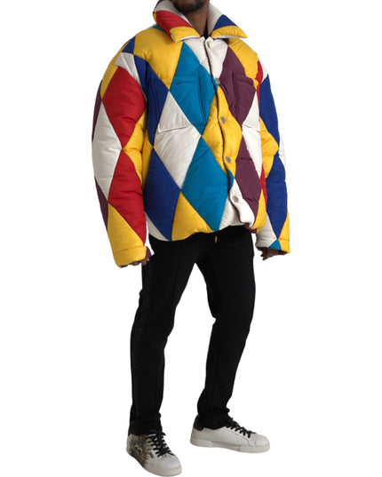 Dolce & Gabbana Multicolor Windbreaker Puffer Jacket Men