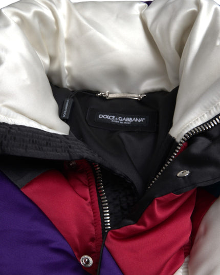 Dolce & Gabbana Multicolor Logo Windbreaker Puffer Jacket