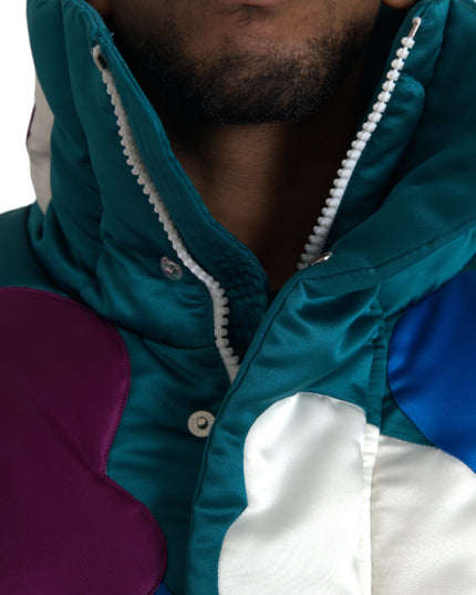 Dolce & Gabbana Multicolor Floral Windbreaker Puffer Jacket