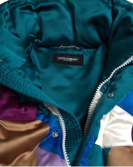 Dolce & Gabbana Multicolor Floral Windbreaker Puffer Jacket