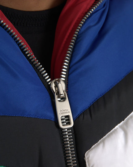 Dolce & Gabbana Multicolor Quilted Hooded Puffer Jacket