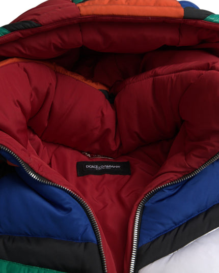 Dolce & Gabbana Multicolor Quilted Hooded Puffer Jacket