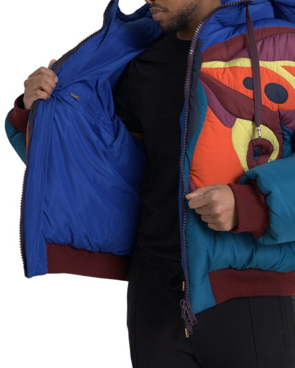 Dolce & Gabbana Multicolor Butterfly Hooded Puffer Jacket