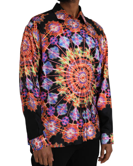 Dolce & Gabbana Multicolor Luminarie Silk Men Casual Shirt