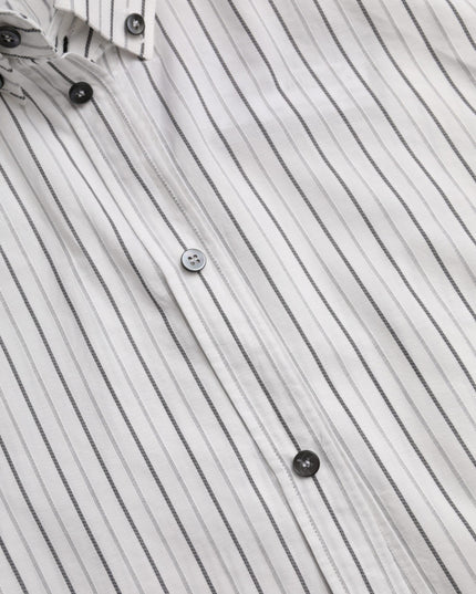 Dolce & Gabbana Black White Striped Formal Dress GOLD Shirt