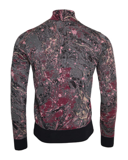 Dolce & Gabbana Multicolor Graphic Turtle Neck Men Sweater