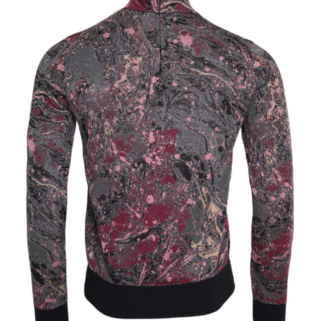 Dolce & Gabbana Multicolor Graphic Turtle Neck Men Sweater