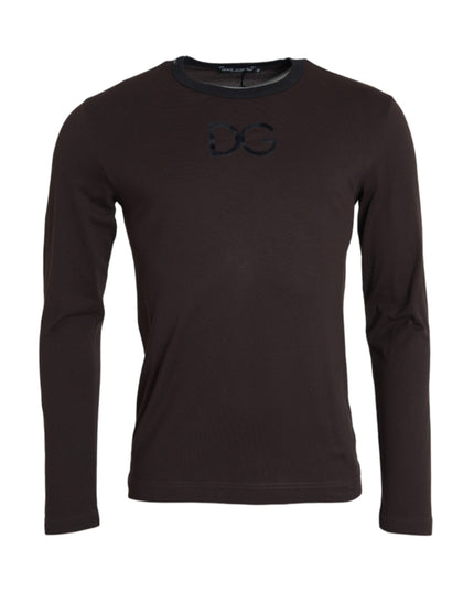 Dolce & Gabbana Brown DG Logo Crewneck Pullover Sweater