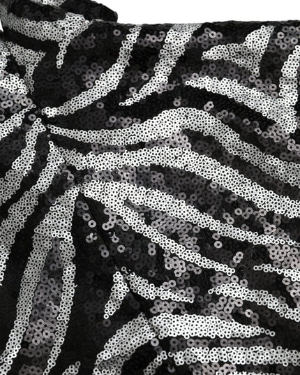 Dolce & Gabbana Black Silver Sequined Polyester Sweater