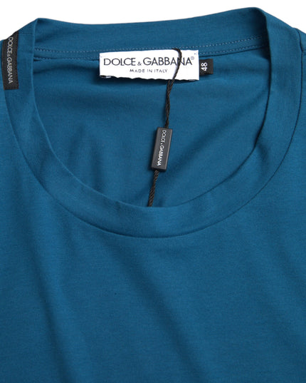 Dolce & Gabbana Blue Logo Round Neck Short Sleeves T-shirt