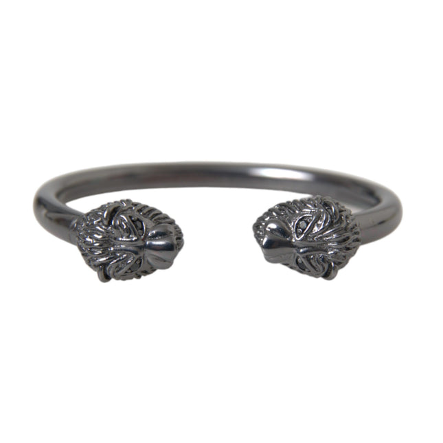Nialaya Black Rhodium Lion Bangle Bracelet Women