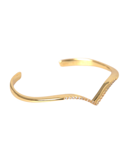 Nialaya Arched Wing Cuff Skyfall Gold CZ 925 Bracelet