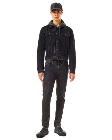 Diesel Black Cotton Men Jean