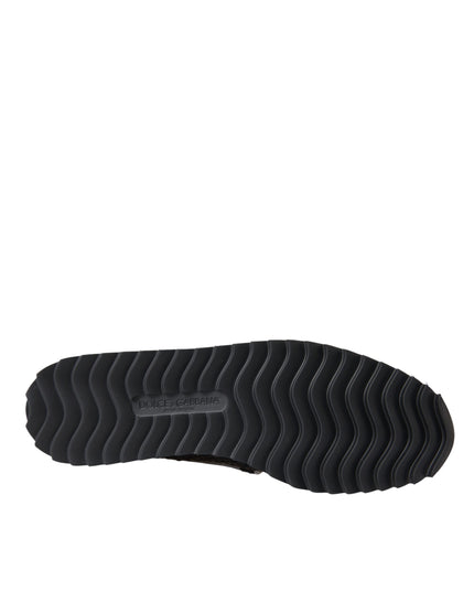 Dolce & Gabbana Black Woven Buffalo Leather Men Loafers Shoes