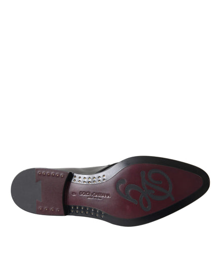 Dolce & Gabbana Black Leather Derby Formal Dress Men Shoes