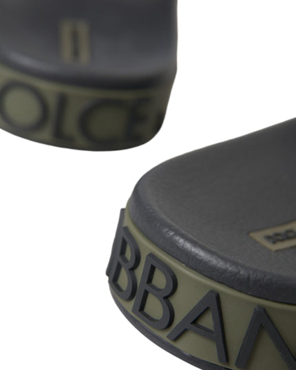 Dolce & Gabbana Multicolor Camouflage Leather Beachwear Men Shoes