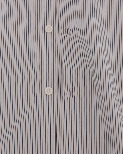 Frankie Morello White Blue Striped Casual Cotton Regular Fit Shirt