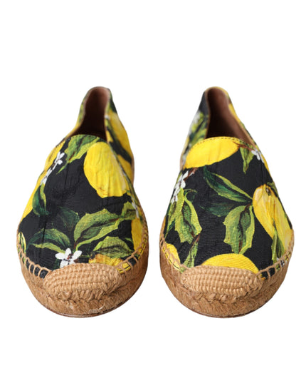 Dolce & Gabbana Multicolor Lemon Slip On Espadrilles Shoes
