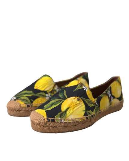Dolce & Gabbana Multicolor Lemon Slip On Espadrilles Shoes
