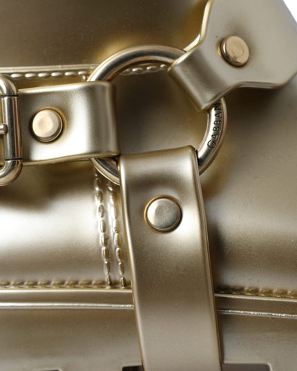 Dolce & Gabbana Metallic Gold Rubber PVC Rain Boots Shoes