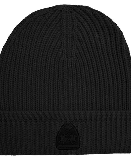 La Martina Black Acrylic Men Beanie