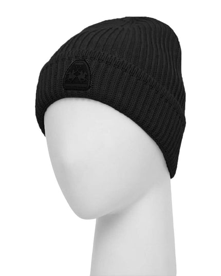 La Martina Black Acrylic Men Beanie