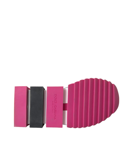 Dolce & Gabbana Pink Sorrento Crystals Sneakers Shoes