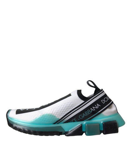Dolce & Gabbana Black White Blue Slip On Sorrento Sneakers Shoes