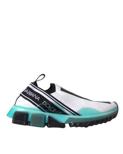 Dolce & Gabbana Black White Blue Slip On Sorrento Sneakers Shoes