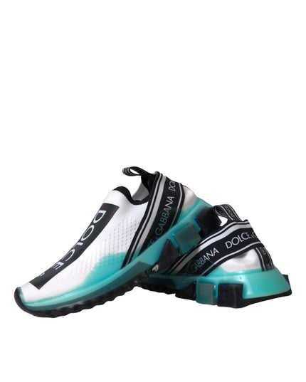 Dolce & Gabbana Black White Blue Slip On Sorrento Sneakers Shoes