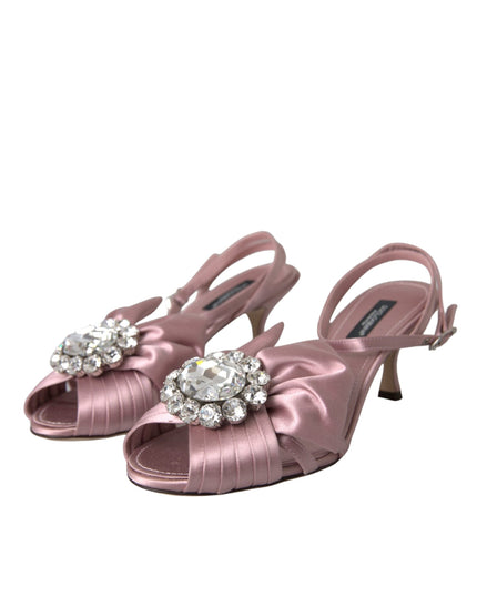 Dolce & Gabbana Pink Keira Crystal Heels Sandals Shoes