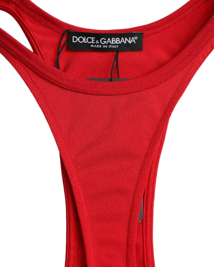 Dolce & Gabbana Red Nylon Stretch Bodycon Sheath Mini Dress