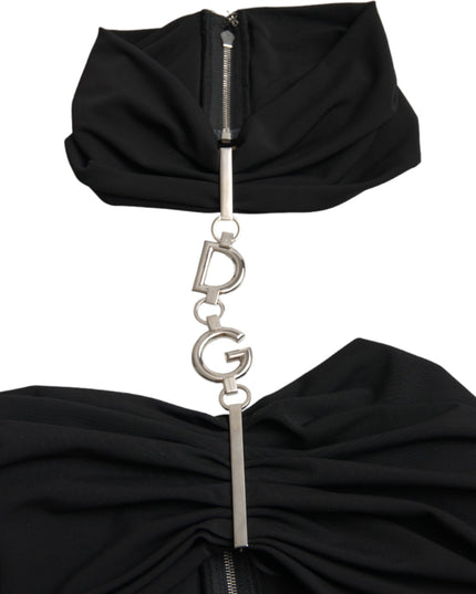 Dolce & Gabbana Black Cut Out Sleeveless Bodycon Mini Dress