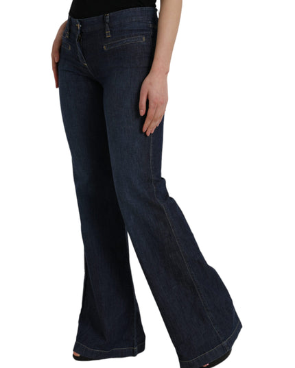 PLEIN SUD Dark Blue Cotton Bootcut Denim Jeans