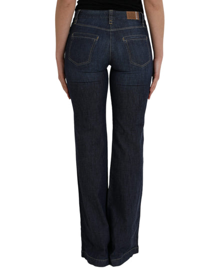 PLEIN SUD Dark Blue Cotton Bootcut Denim Jeans