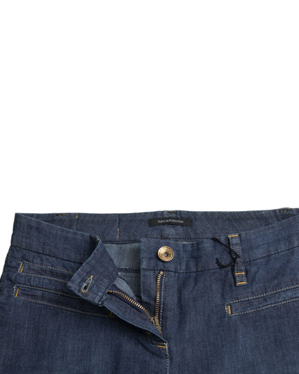 PLEIN SUD Dark Blue Cotton Bootcut Denim Jeans
