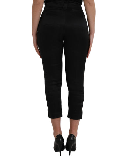 Ermanno Scervino Black High Waist Capri Cropped Pants