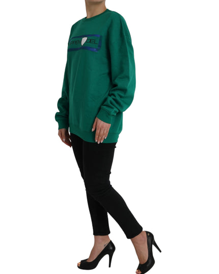 Philippe Model Green Cotton Logo Print Long Sleeves Pullover Sweater