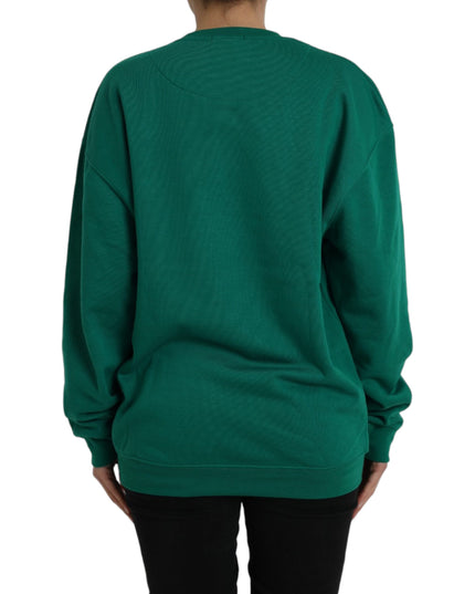Philippe Model Green Cotton Logo Print Long Sleeves Pullover Sweater