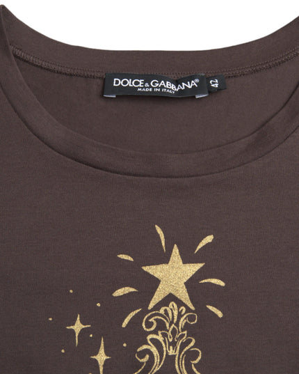 Dolce & Gabbana Brown Crewneck 2017 Motive Print T-shirt