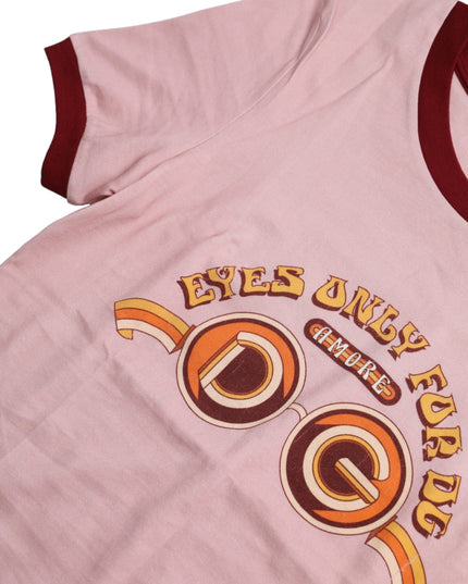 Dolce & Gabbana Pink Cotton Short Sleeves Crew Neck T-shirt