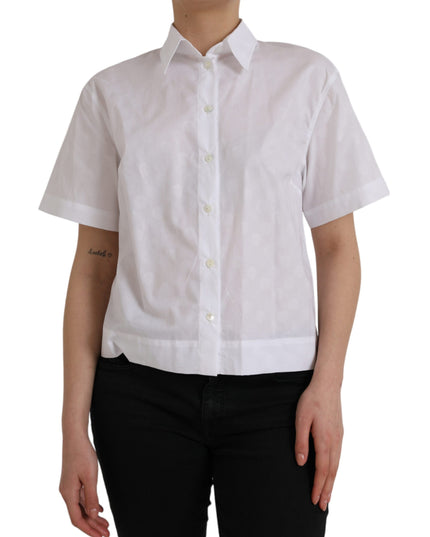 Dolce & Gabbana White Collared Short Sleeve Polo Shirt Top