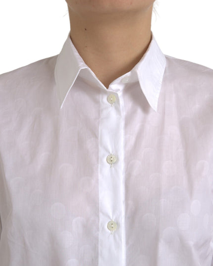 Dolce & Gabbana White Collared Short Sleeve Polo Shirt Top