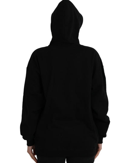 Balenciaga Black Cotton Logo Hooded Pullover Sweatshirt Sweater