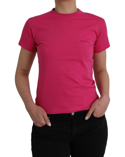 Balenciaga Pink Cotton Crew Neck Short Sleeves Tee T-shirt